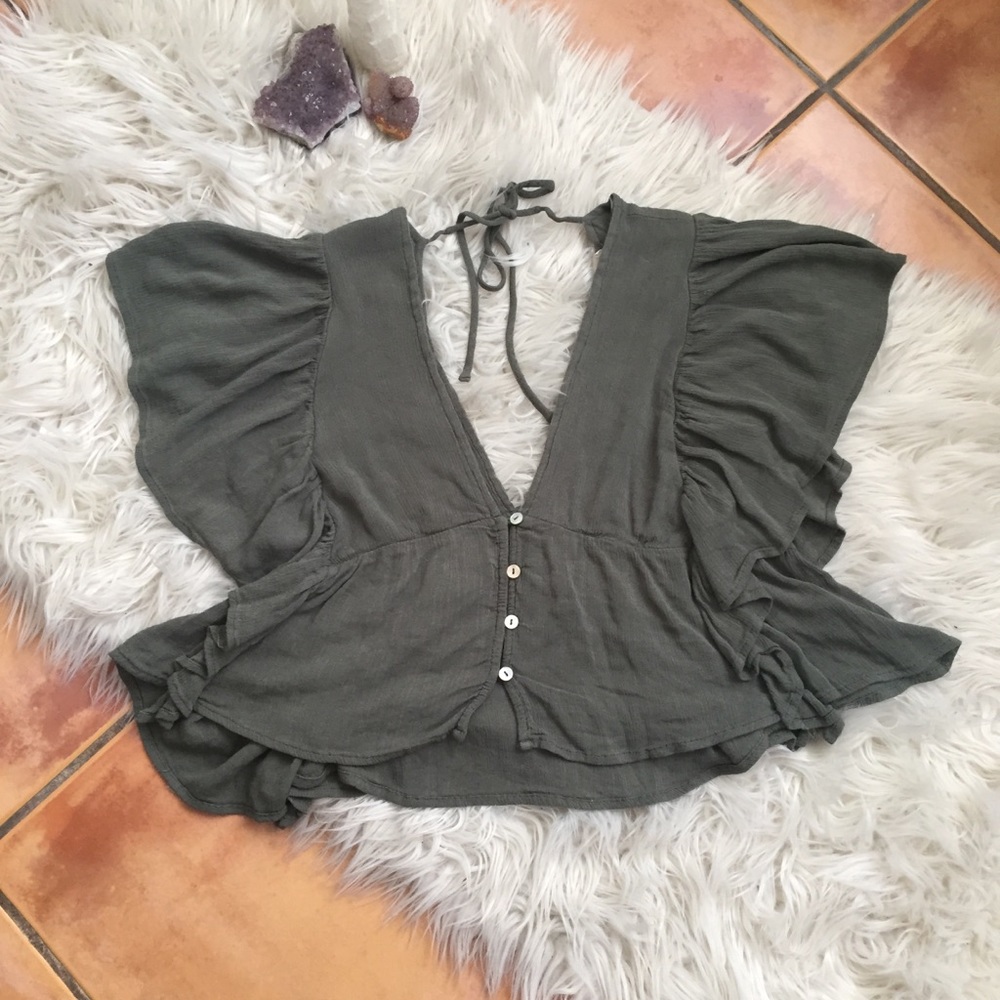 ILLA ILLA Green Flowing Cropped Top